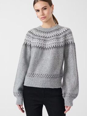 Rebecca Minkoff gray Fair Isle sweater Size Small New with tag